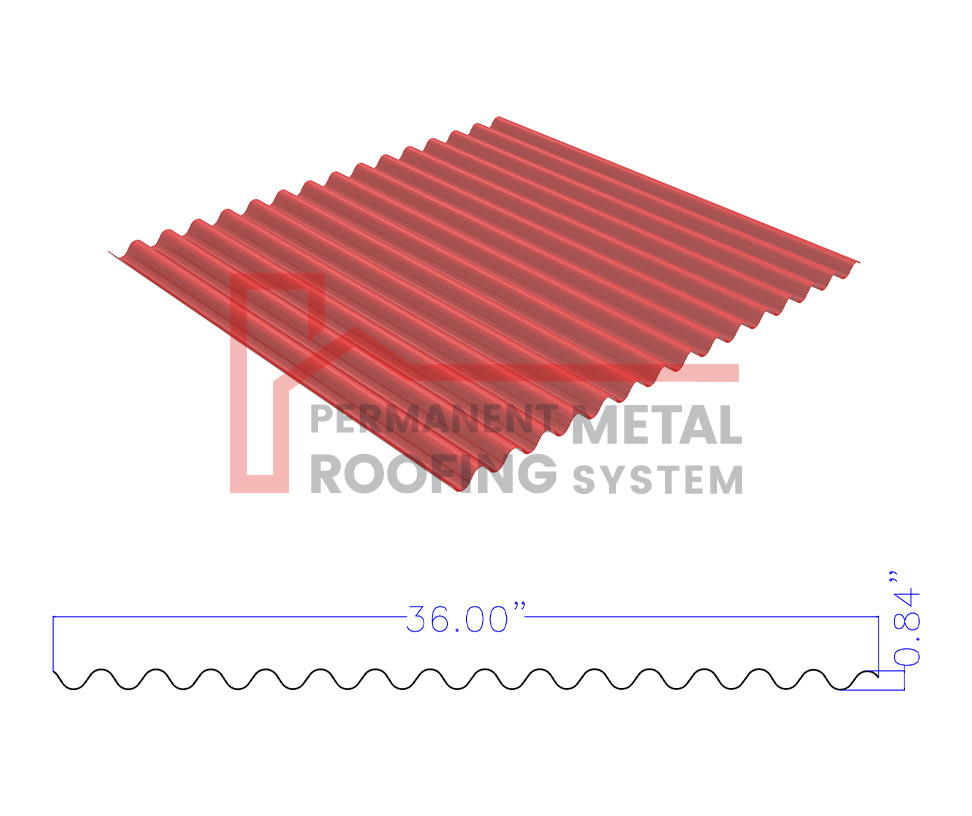 2.67x.875 Corrugated Panel